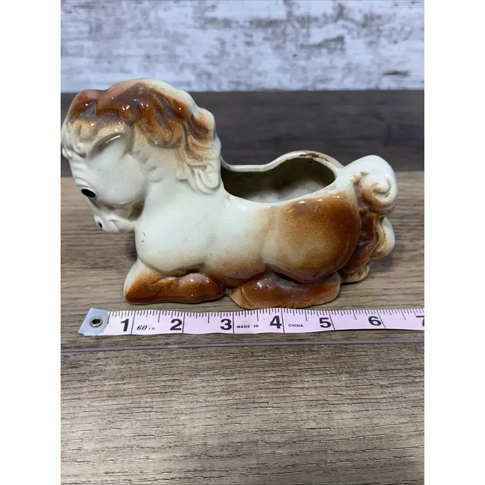 Vtg Ceramic Kneeling Horse Planter Shawnee Pottery MCM